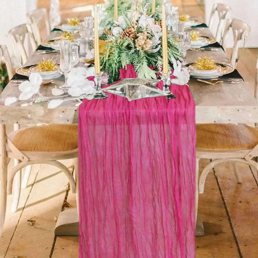 Linen Table Runner - 1Pcs Creative Bohemian Style Pleated Table