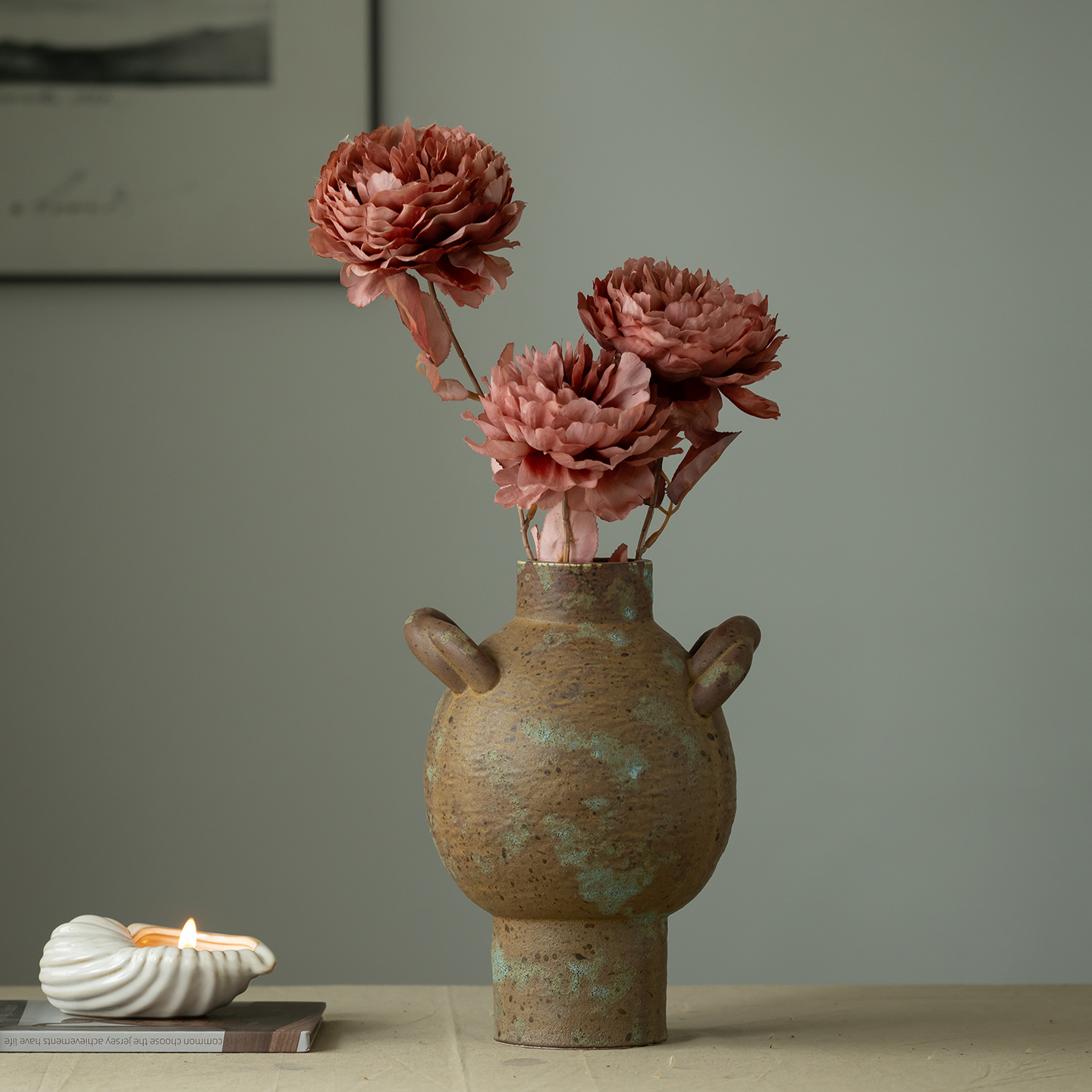 CAPIRON Rustic Ceramic Vase Fr - огляд і ціна Pampas Grass Decor