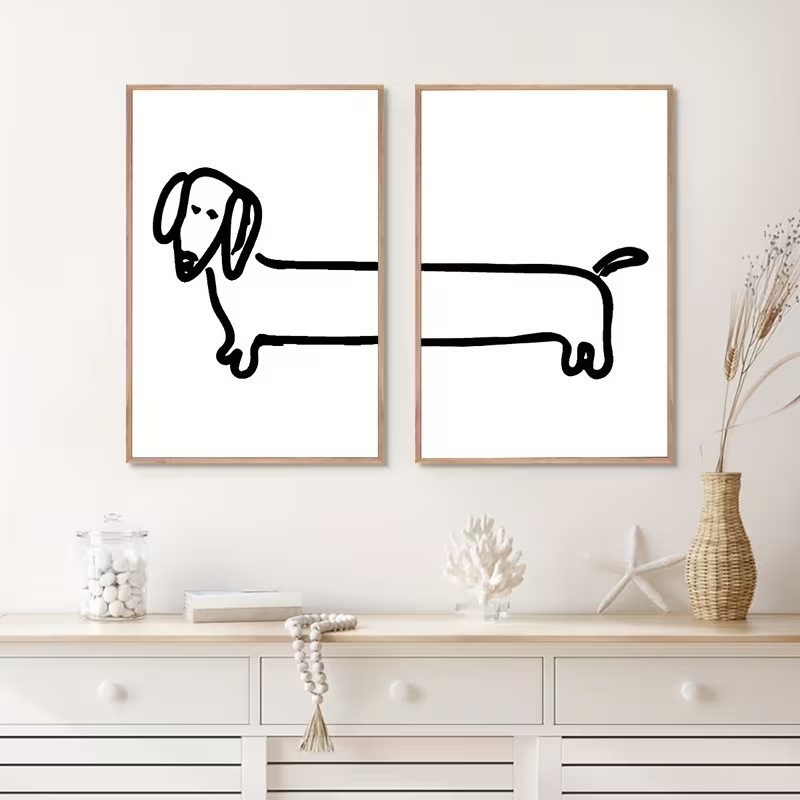 2PCS Modern Dachshund  Funny D - огляд і ціна Home Decor Theme