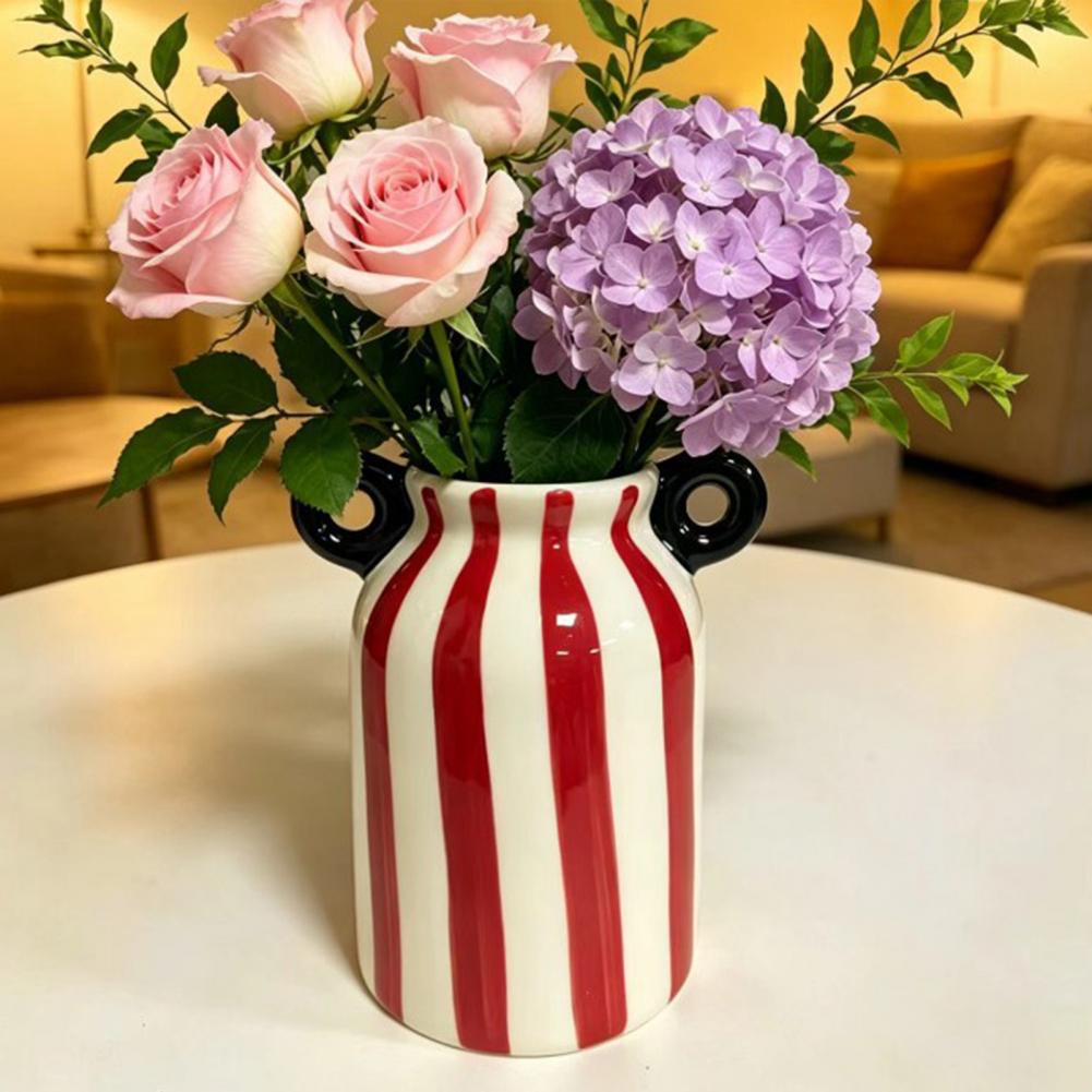 Ceramic Striped Flower Vase wi - огляд і ціна Pampas Grass Decor